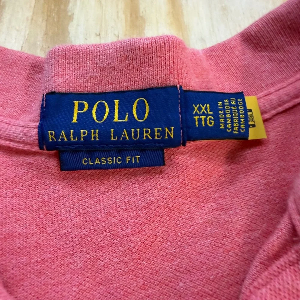 Polo Ralph Lauren Classic Fit Mesh Polo Shirt Coral Pink XXL Mens Short Sleeve‎